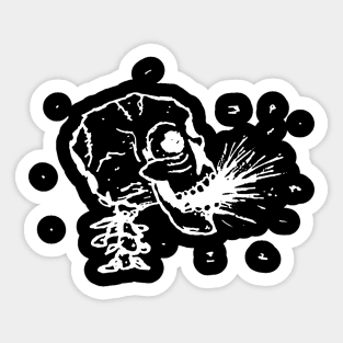 Dark and Gritty Spitting Skull Sticker